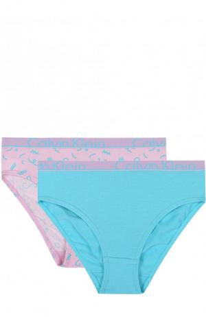 Комплект из двух трусов с логотипом бренда Calvin Klein Underwear. Цвет: разноцветный