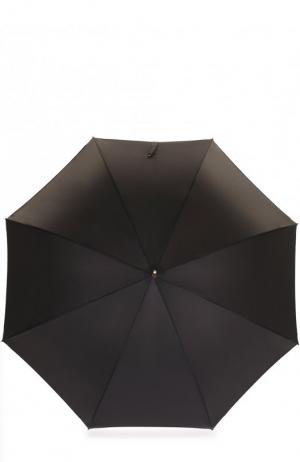 Зонт-трость с фигурной ручкой Pasotti Ombrelli. Цвет: черный
