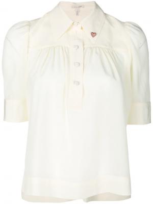 Блузка с сердечками на воротнике и укороченными рукавами Marc Jacobs. Цвет: белый