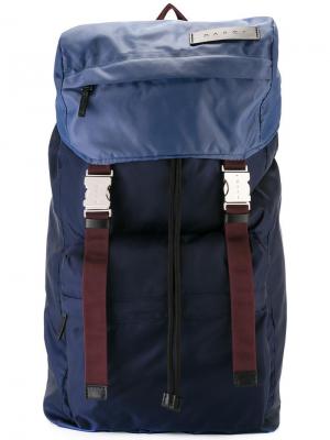 Рюкзак с двумя пряжками Marni. Цвет: синий