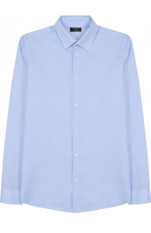 Хлопковая рубашка с воротником кент Dal Lago. Цвет: голубой