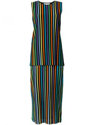 Многослойное платье в полоску Dvf Diane Von Furstenberg. Цвет: многоцветный