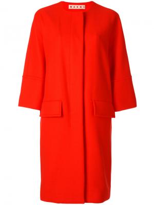 Пальто с рукавами три четверти Marni. Цвет: жёлтый и оранжевый