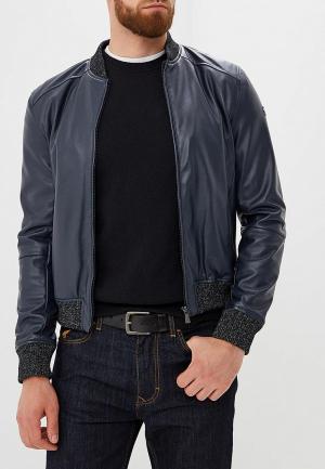 Куртка кожаная Trussardi Jeans. Цвет: синий