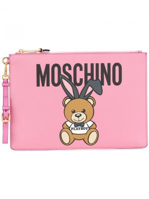 Клатч Teddy Playboy Moschino. Цвет: розовый и фиолетовый
