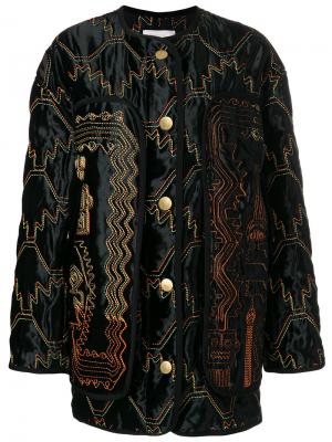 Куртка-бомбер с зигзагообразным узором Peter Pilotto. Цвет: чёрный