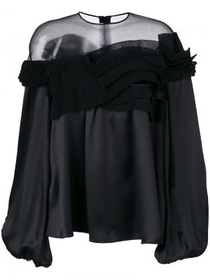 Расклешенная блузка с полупрозрачной вставкой Givenchy. Цвет: чёрный