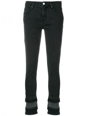 Укороченные джинсы с многослойным краем Victoria Beckham. Цвет: чёрный