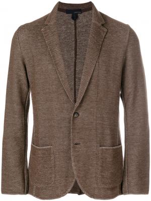 Трикотажный пиджак Lardini. Цвет: коричневый