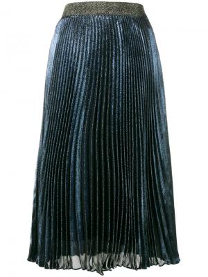Плиссированная юбка ламе Christopher Kane. Цвет: синий