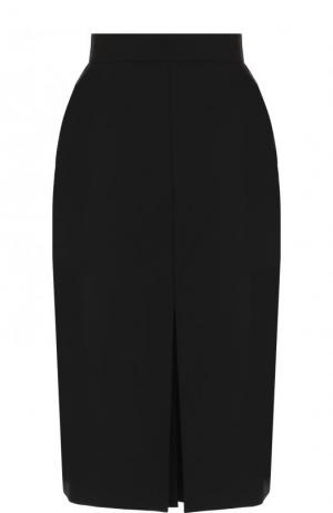 Однотонная юбка-миди с широким поясом Escada. Цвет: черный
