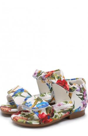 Текстильные сандалии с принтом и застежками велькро Dolce & Gabbana. Цвет: разноцветный