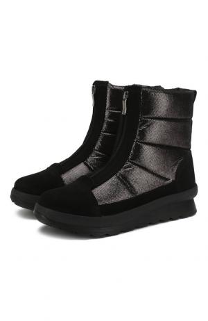 Утепленные комбинированные ботинки Jog Dog. Цвет: черный