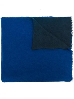 Фактурная двухцветная шаль Faliero Sarti. Цвет: синий