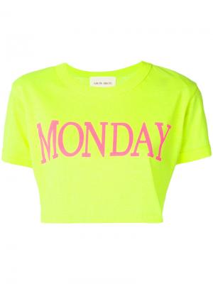 Укороченная футболка Monday Alberta Ferretti. Цвет: жёлтый и оранжевый