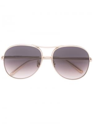 Солнцезащитные очки-авиаторы Chloé Eyewear. Цвет: металлический