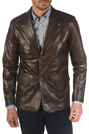 Leather jacket GIORGIO DI MARE. Цвет: brown