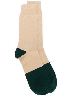 Двухцветные носки Marni. Цвет: телесный
