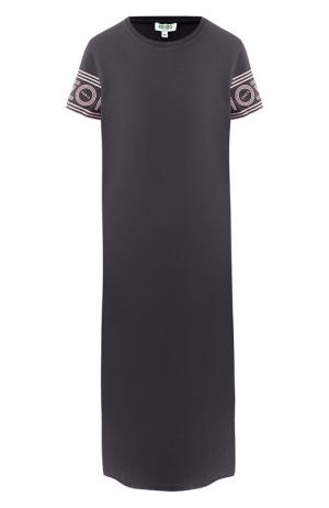Однотонное платье-футболка с круглым вырезом Kenzo. Цвет: темно-серый