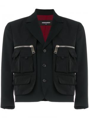 Пиджак с карманами в стиле карго Dsquared2. Цвет: чёрный