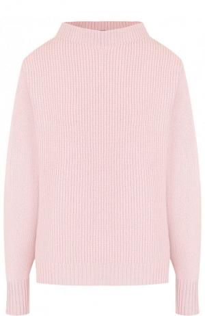 Однотонный кашемировый пуловер с воротником-стойкой Windsor. Цвет: светло-розовый