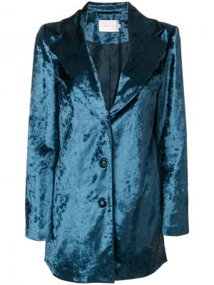 Бархатный пиджак Neul. Цвет: синий