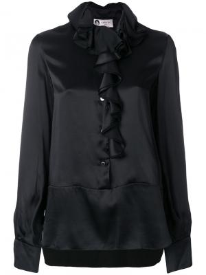 Блузка с декоративными оборками Lanvin. Цвет: чёрный