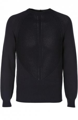 Вязаный пуловер Giorgio Armani. Цвет: темно-синий