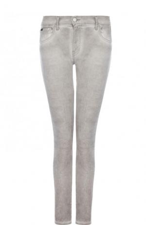 Укороченные джинсы-скинни с потертостями Polo Ralph Lauren. Цвет: серый