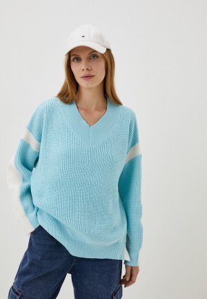 Пуловер LeOtra. Цвет: бирюзовый