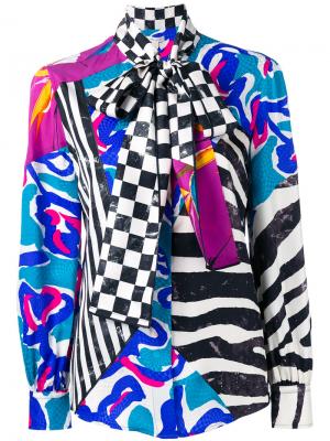 Лоскутная блузка с бантом Marc Jacobs. Цвет: многоцветный
