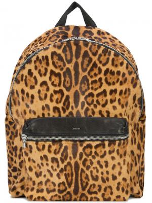 Большой рюкзак с леопардовым принтом Amiri. Цвет: коричневый