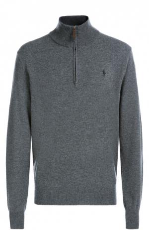 Шерстяной свитер с воротником на молнии Polo Ralph Lauren. Цвет: серый
