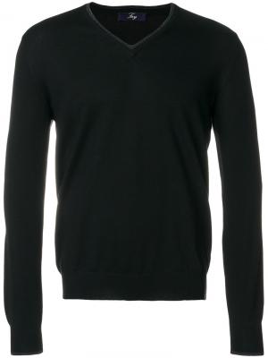 Пуловер с V-образной горловиной Fay. Цвет: чёрный