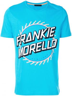 Футболка с короткими рукавами логотипом Frankie Morello. Цвет: синий