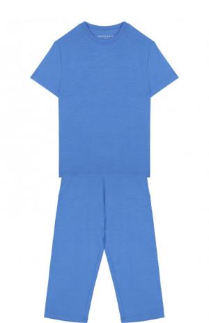 Пижама из вискозы Derek Rose. Цвет: голубой