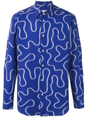 Рубашка с волнистым узором Vivienne Westwood Man. Цвет: синий