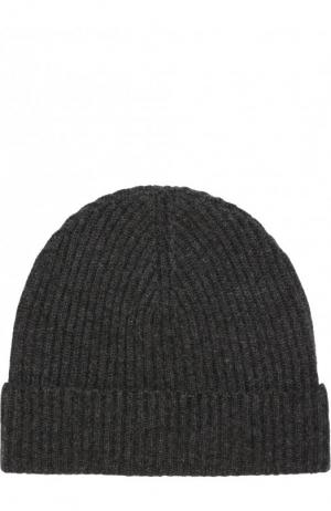 Кашемировая шапка с отворотом Johnstons Of Elgin. Цвет: темно-серый