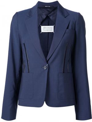 Пиджак с декоративными молниями Maison Margiela. Цвет: синий