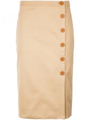 Button-up pencil skirt Andrea Marques. Цвет: телесный