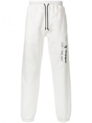 Спортивные брюки с принтом Adidas Originals By Alexander Wang. Цвет: белый