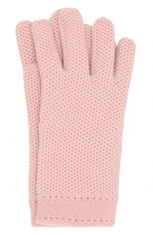 Кашемировые перчатки фактурной вязки Loro Piana. Цвет: светло-розовый