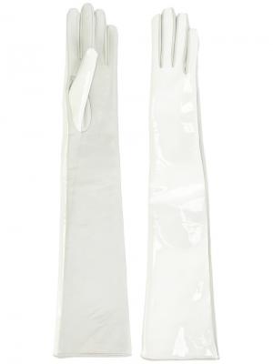 Длинные перчатки Manokhi. Цвет: белый