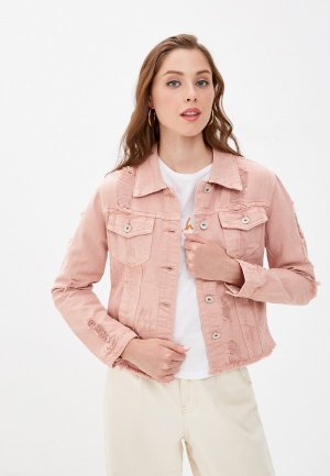 Куртка джинсовая B.Style. Цвет: розовый