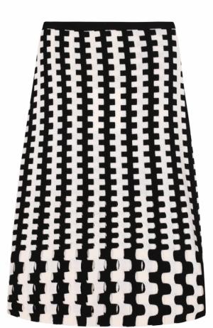 Вязаная шерстяная юбка-миди Diane Von Furstenberg. Цвет: черно-белый