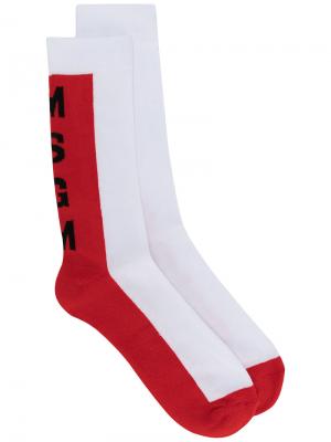 Носки с логотипом MSGM. Цвет: красный