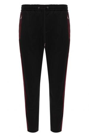 Хлопковые брюки с лампасами Dolce & Gabbana. Цвет: черный