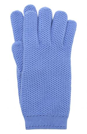 Кашемировые перчатки фактурной вязки Loro Piana. Цвет: синий