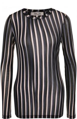 Приталенный пуловер с круглым вырезом Diane Von Furstenberg. Цвет: темно-синий