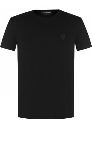 Хлопковая футболка с круглым вырезом Alexander McQueen. Цвет: черный